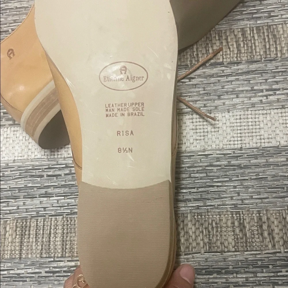 Etienne Aigner Vintage Ankle Boots Tan Leather Risa Oxford Linen